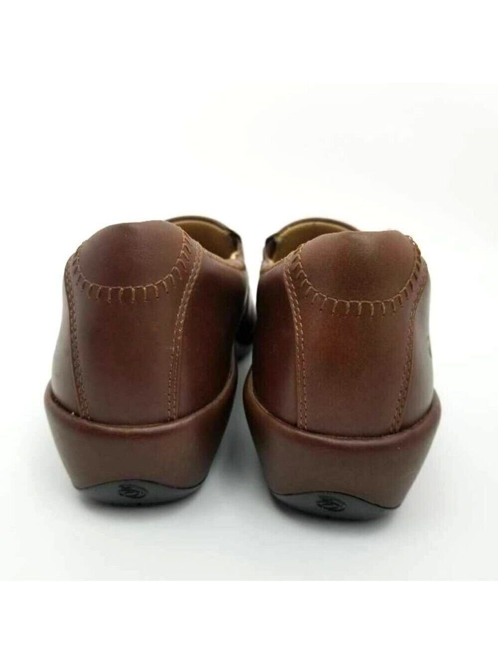 Aravon Womens Slip On Wedge Loafer Shoes Brown Leather Sz 7B - Picture 6 of 12